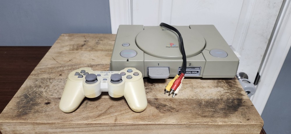 PS1 console, accessories, and games bundle