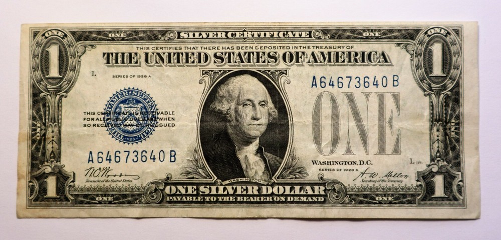 1928 A 1$ SILVER SERTIFICATION NOTE LARGE NOTE