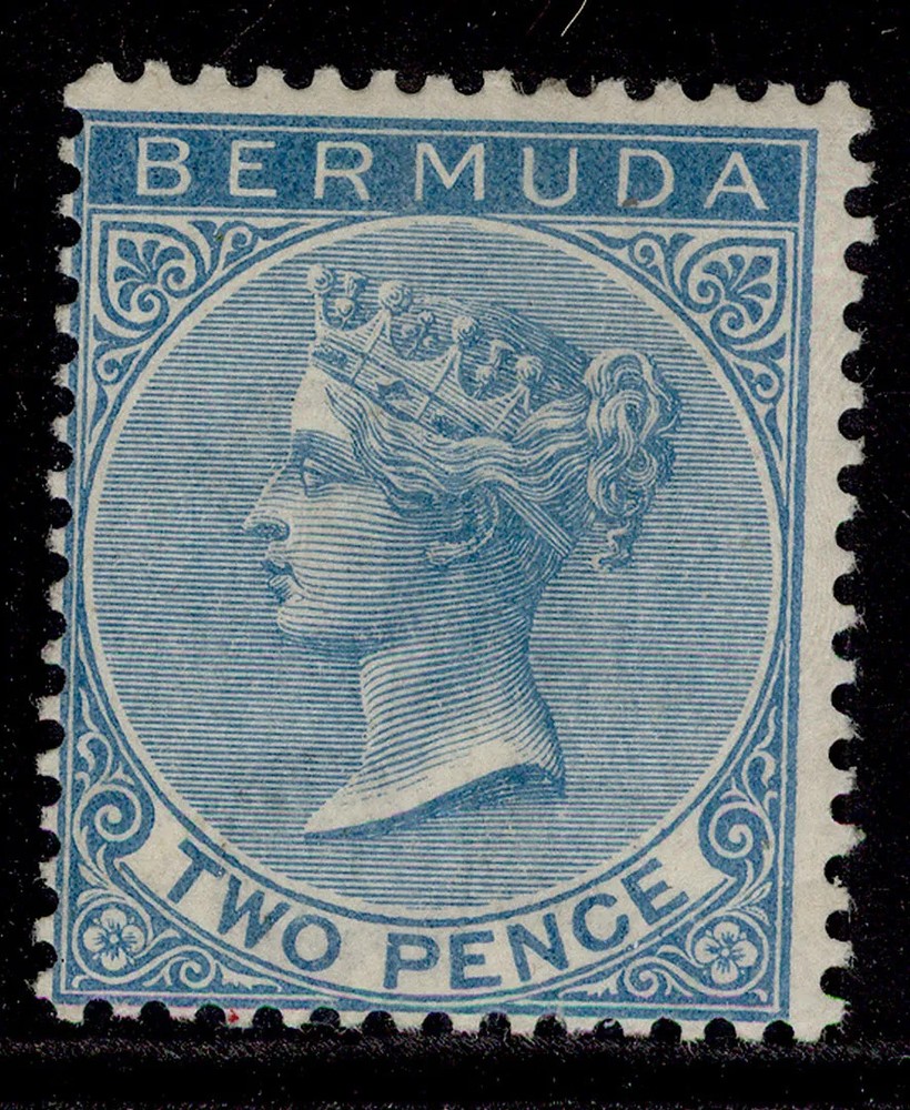 BERMUDA QV SG25, 2d blue, M MINT. Cat £75.