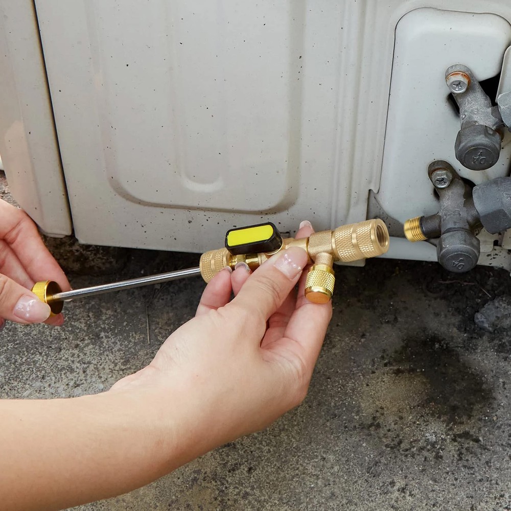 Valve Core Remover Installer Tool & HVAC Service Wrench with Hex Bit Adapter Kit