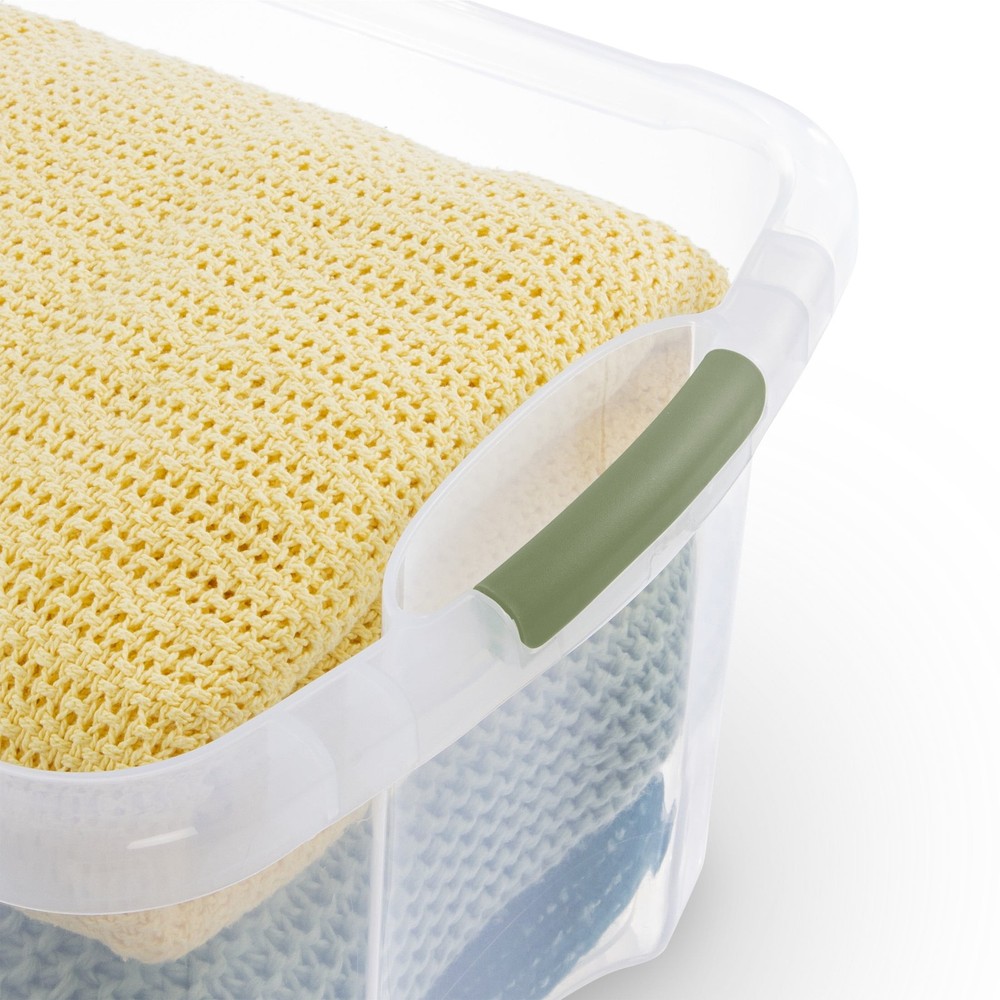 EZ Carry Storage Bin 40 Quart Clear Plastic Storage Container W/ Full-Grip