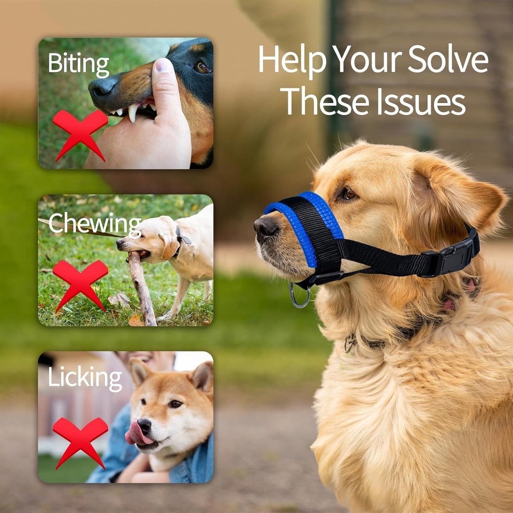 Adjustable Nylon Dog Muzzle - Comfort & Control for Small to Large Breeds