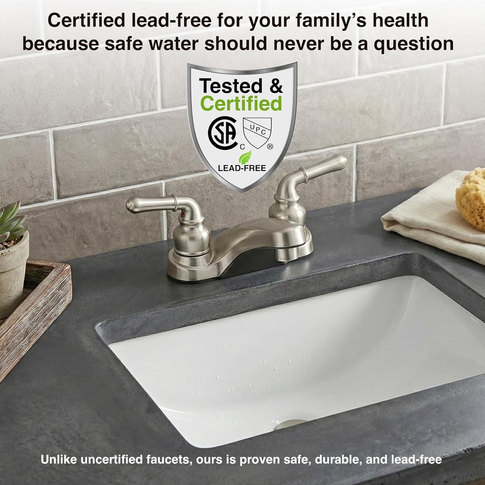 Bathroom sink faucet brushed nickel