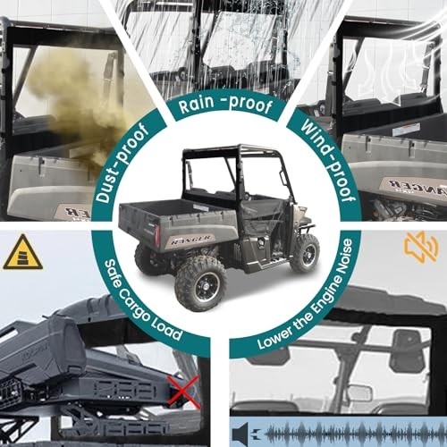 Polaris Mid Size Ranger 570 Rear Window,Soft Rear Windshield, Dust Panel for