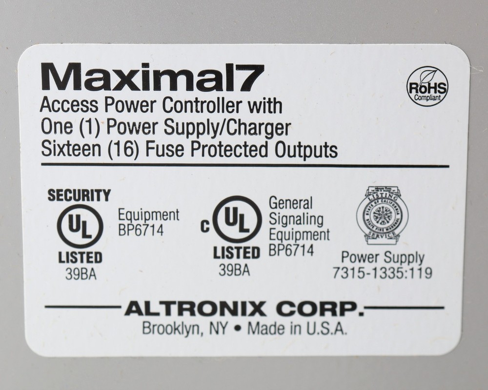 Altronix MAXIMAL7 Access Power Controller w/ Power Supply/Charger