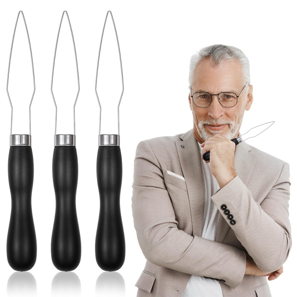 AOZUO 3pcs Button Hook and Zipper Pull Helper, One Hand Assist Black