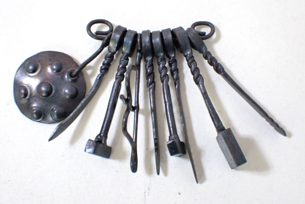 Mongolian Shaman Exorcism protective miniature tools weapons Hand made Iron NEW