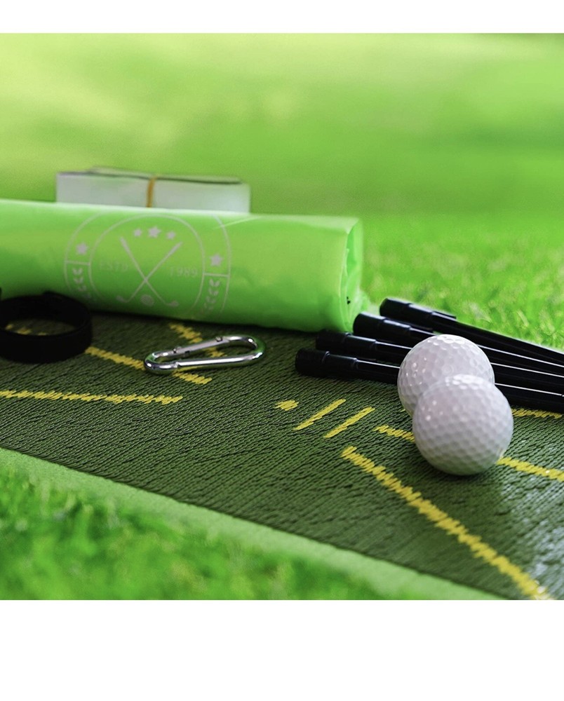 Golf Training Mat for Swing Practice Training Aid Game Set Real Balls Gift