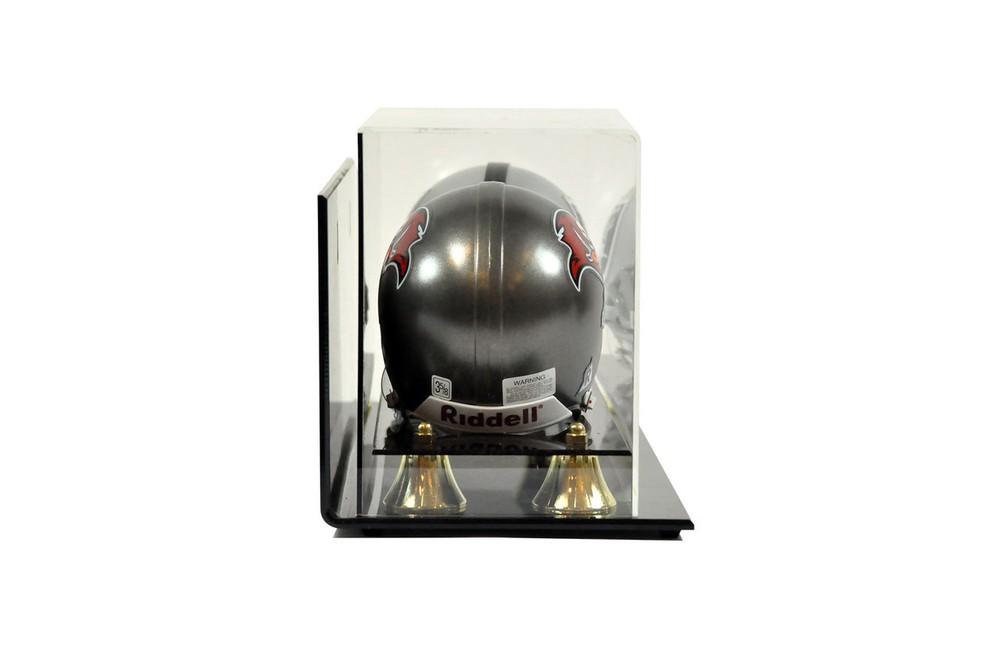 DELUXE ACRYLIC DOUBLE MINI HELMET DISPLAY CASE - WALL MOUNTABLE
