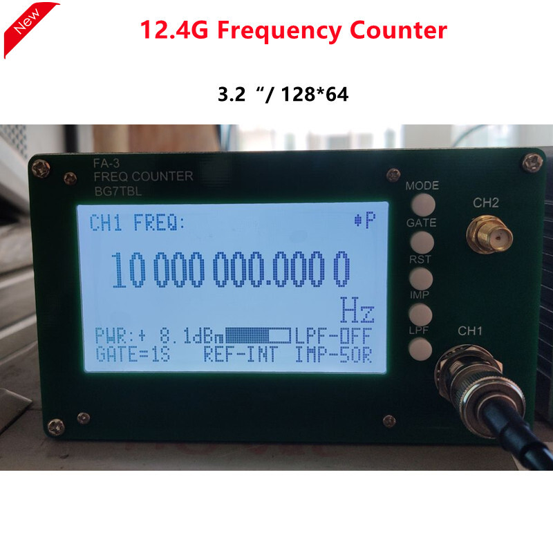 12.4G Frequency Counter 11Bit/Sec Frequency Meter FA-3-12.4GP w/ Power Adapter