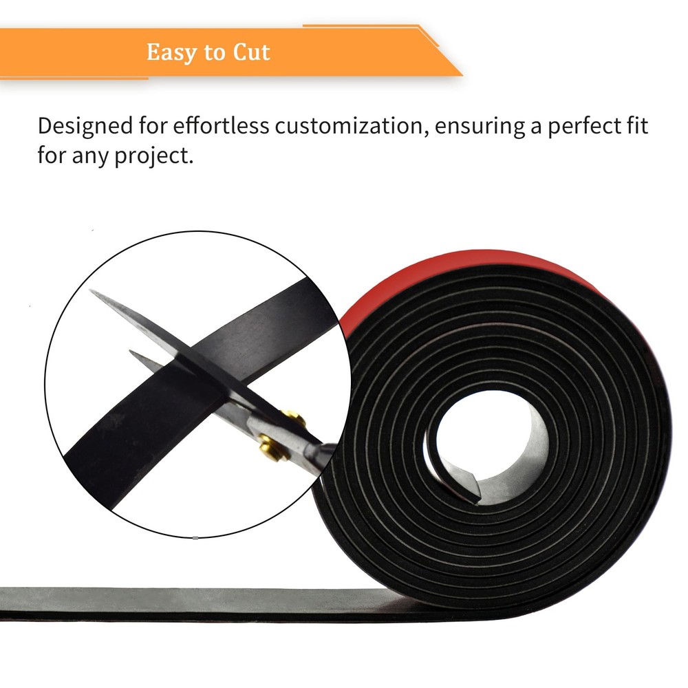 Solid Neoprene Rubber Strips with Adhesive Backing 1/8 .125" Thick x 2" Wide ...