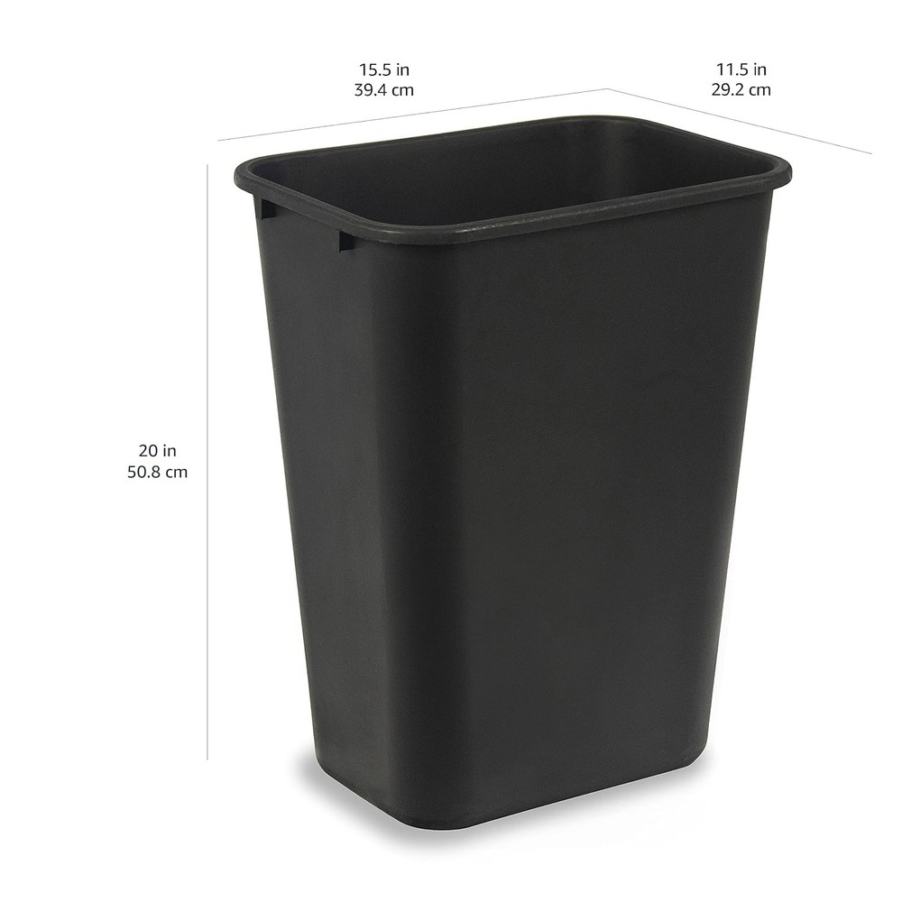Rectangular Commercial Office Wastebasket, Easy to Clean, Space-Saving