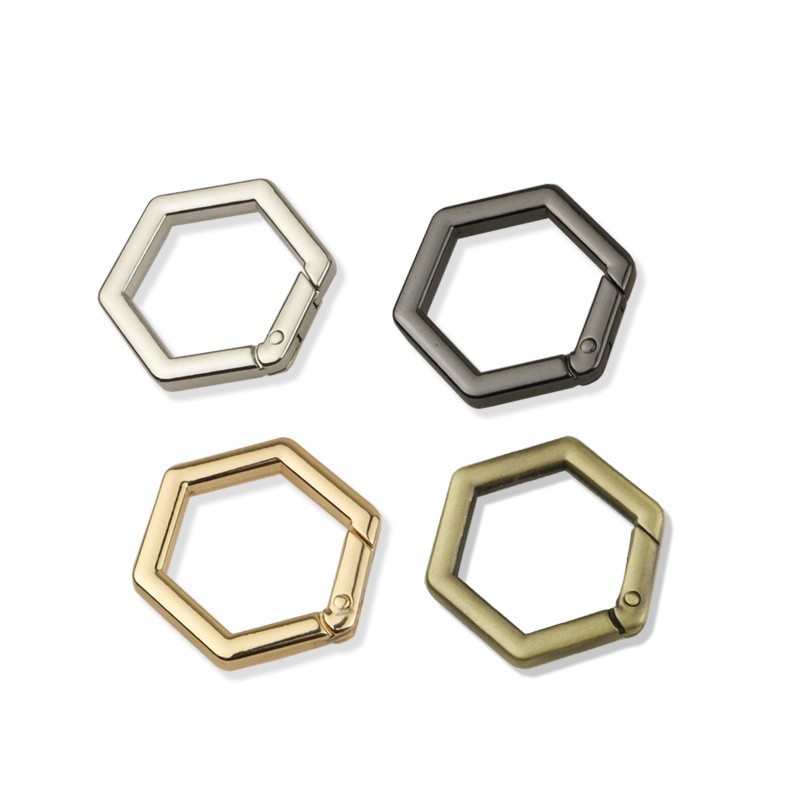 19 25 32mm Bag Clasp Hexagonal Spring Coil Ring Clips For Strapping Bag Key Ring