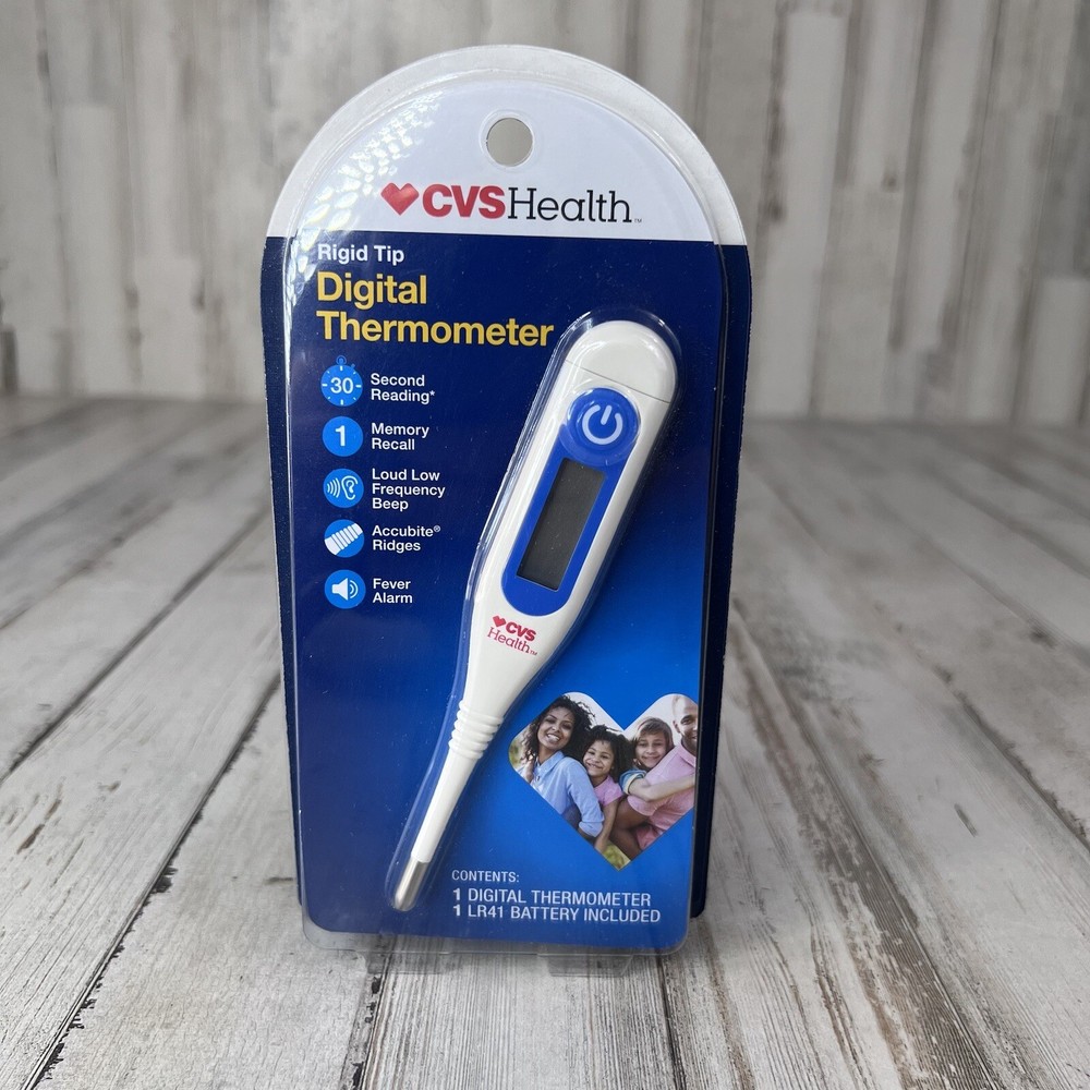 CVS Health Rigid Tip Digital Display Thermometer 30 Second Alarm