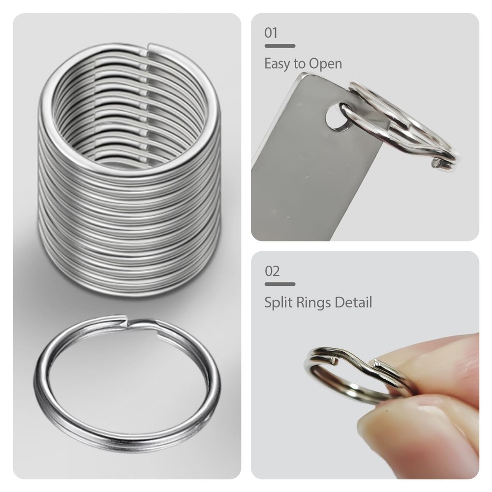 1/2" Small Split Key Rings Silver 100 pcs 1/2 inch (15mm), silver 100pcs