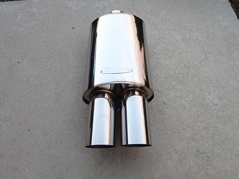 BMW E39 E38 E46 E90 E92 E60 E64 E36 E30 Dual 3" Slant Tip Performance Muffler