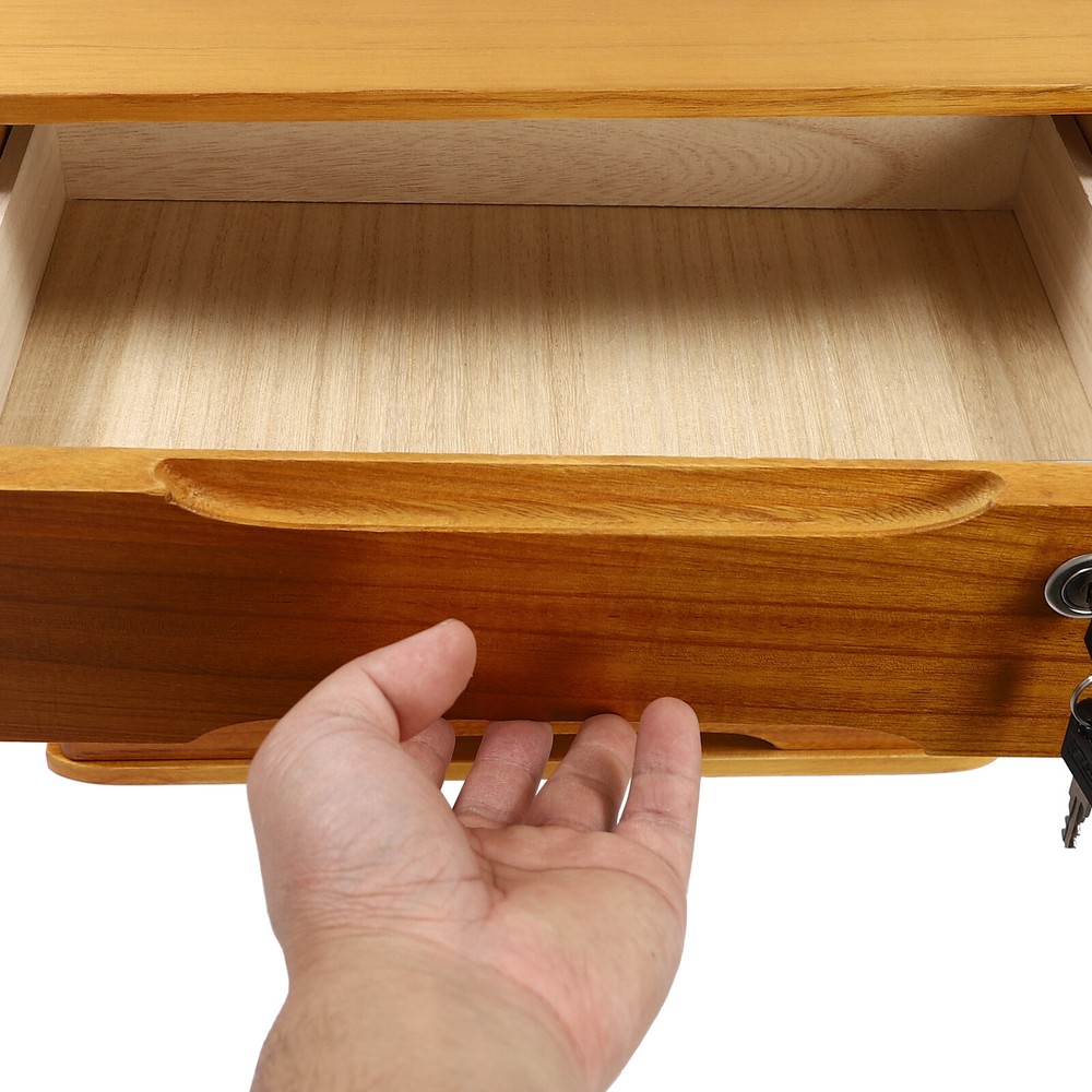 Modern Rectangle 3-Tier Desktop Storage Box Organizer with Lock Filing Cabinet