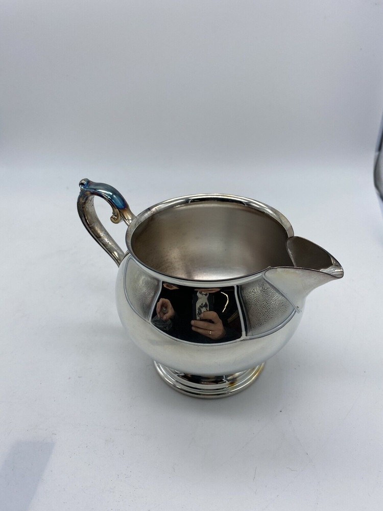 Leonard - Silver-plate - 4 Footed Creamer with Lid NEVER USED