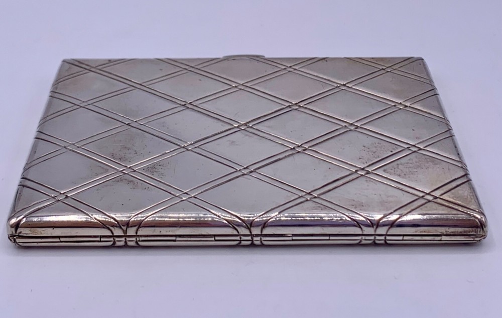 ANTIQUE 193 Gr. STERLING SILVER & GILDING MASSIVE CIGARETTE CASE