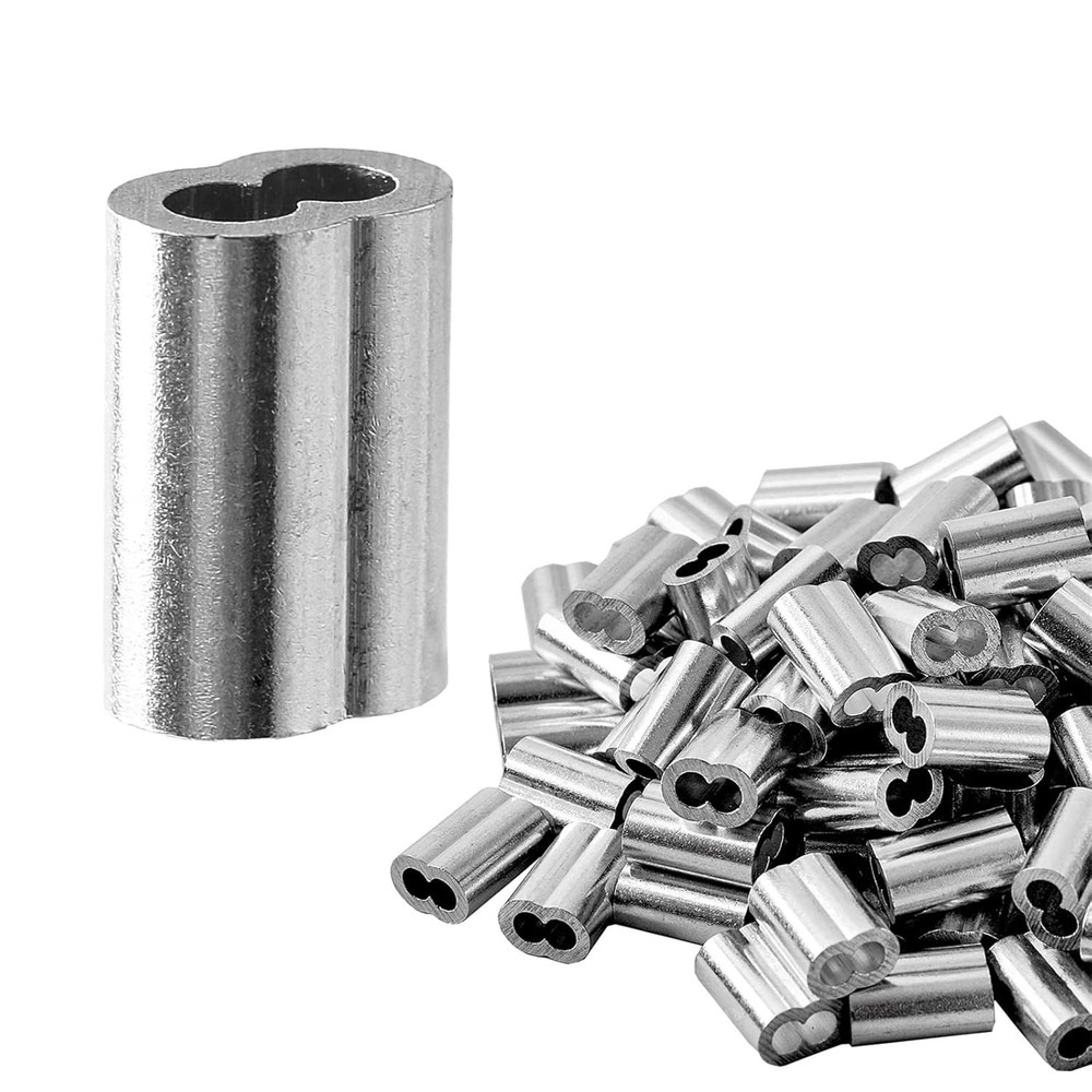 Versatile 30-Pc 1/4" Aluminum Crimping Loop Sleeves for Strong Cable Connections