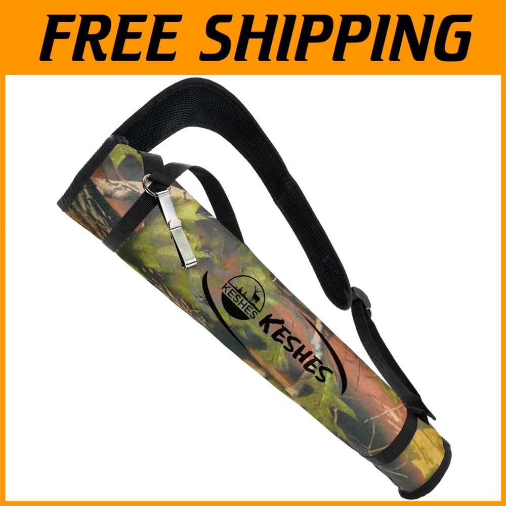 Adjustable Archery Back Quiver Holder - Camo Shoulder Strap
