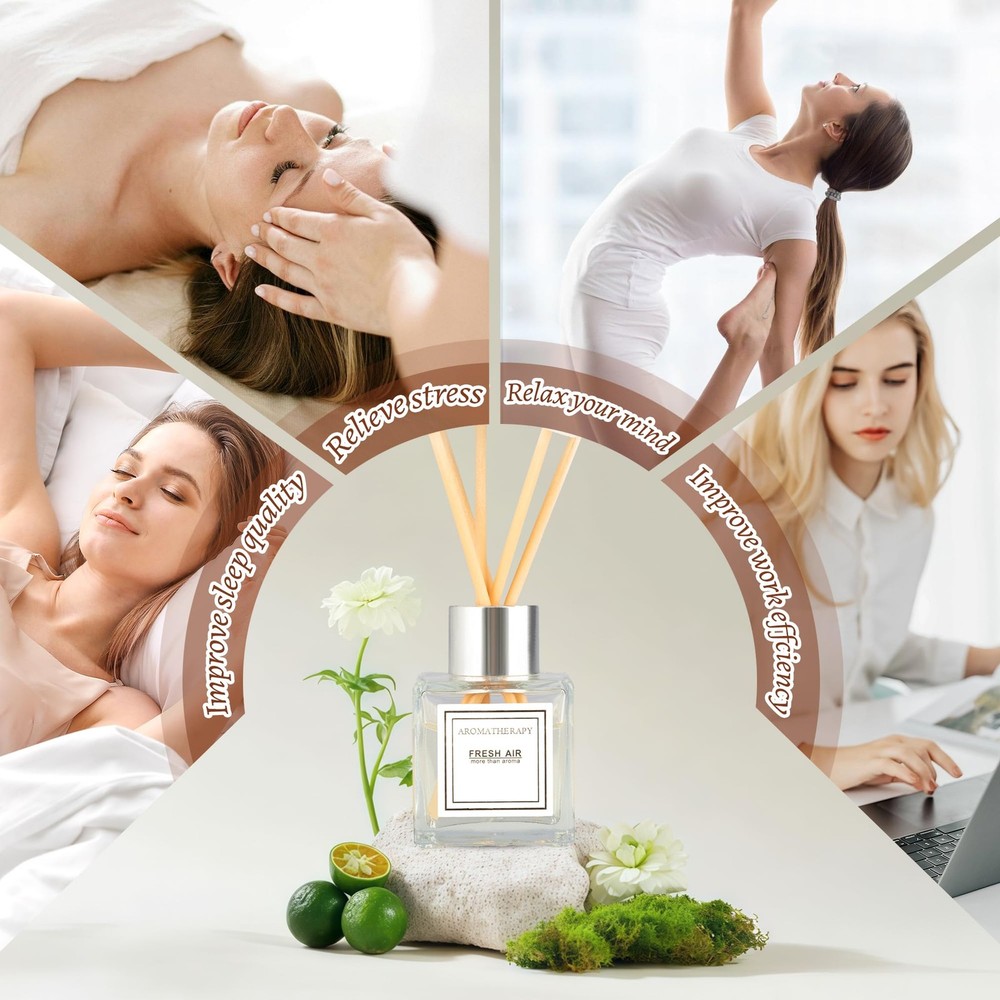 Reed Diffuser Set, 1.7 fl oz Scent with Sticks, Jasmine White