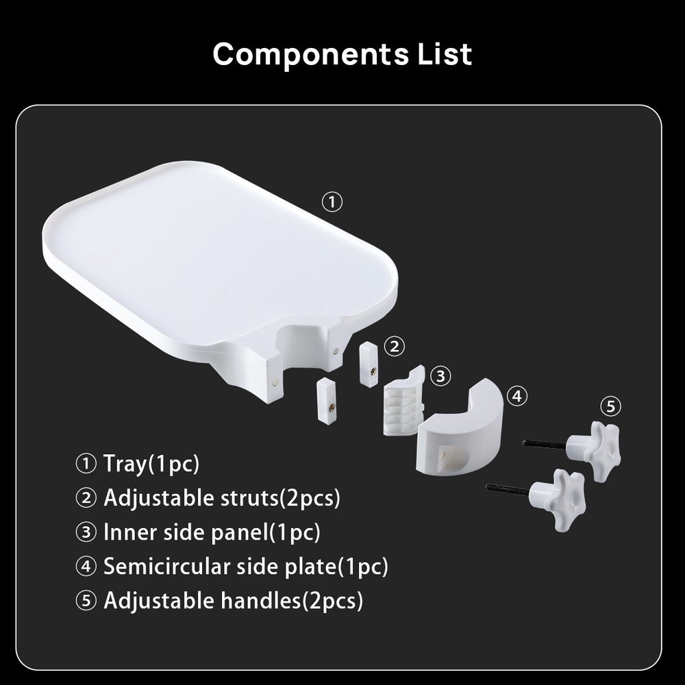 Universal Dental Chair Tray Post Mounted Utility Tray Table Adjustable