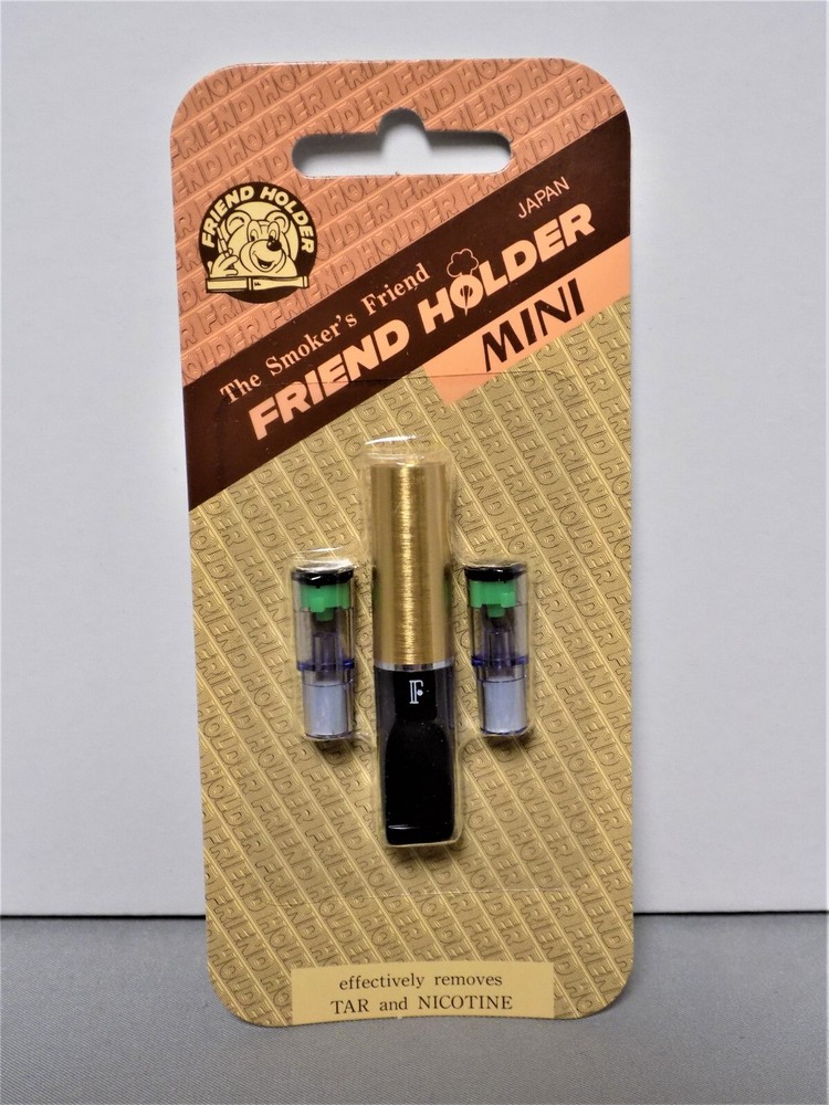 FRIEND CIGARETTE HOLDER MINI 910 BLACK & GOLD TAR NICOTINE DOUBLE FILTER SYSTEM