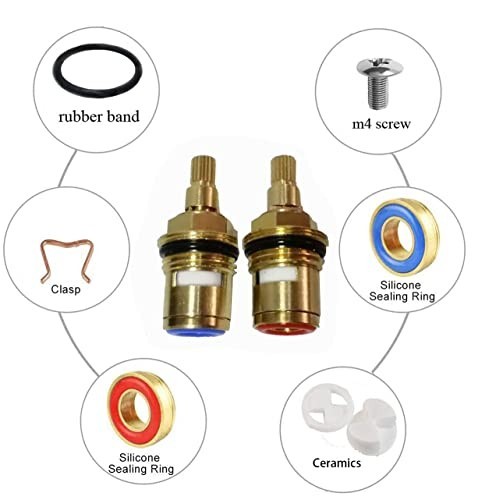 Ceramic Disc Faucet Valve Replacement G1/2" - 2 Pack for Kitchen & Bathroom