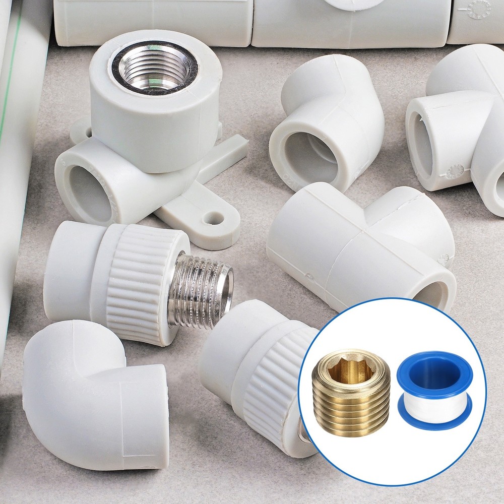 6Pcs 1/4 NPT Brass Pipe Plug Fitting, Male Thread Internal Hex Socket Pipe Cap