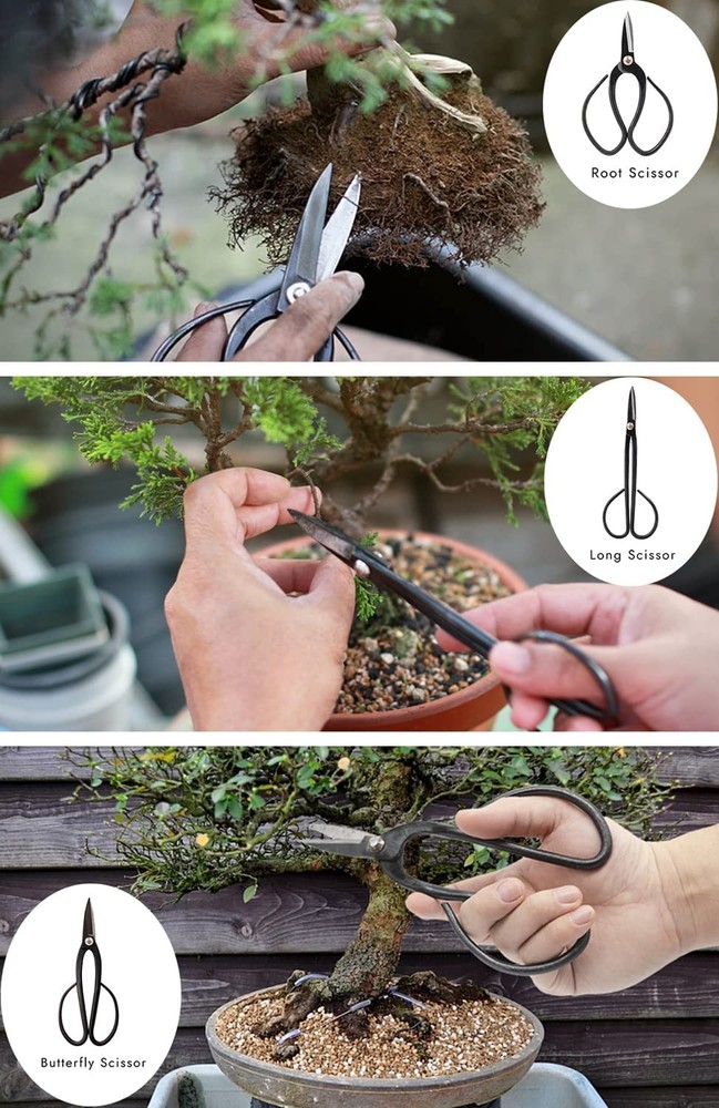 Bonsai Tree Tools Kit 22 PCs Set High Carbon Steel Trimming Include Pruning