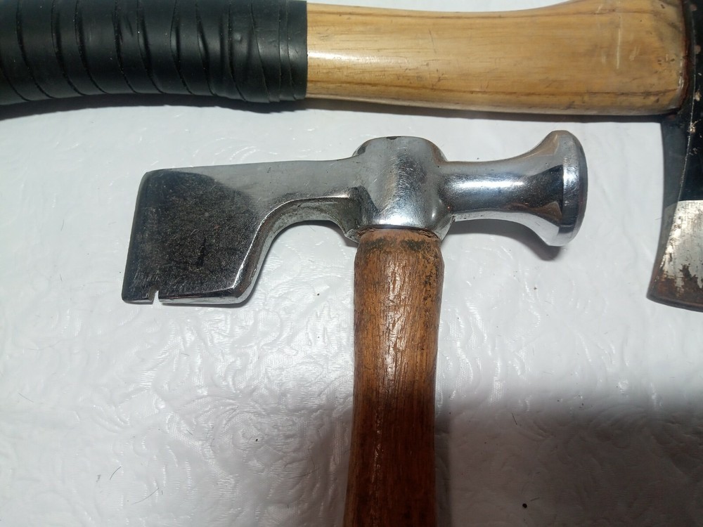 VINTAGE CHROME WALBOARD WAL-BOARD AXE / HAMMER NICE! & BONUS AXE