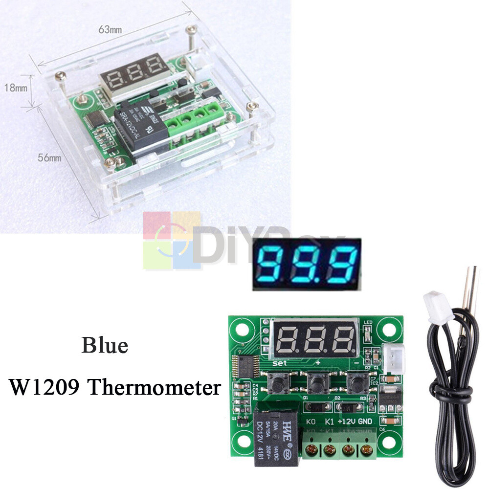 W1209 12V LED Digital Thermostat Temperature Control Switch Sensor Module+ Case