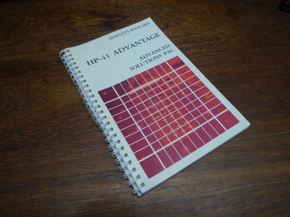 HP-41 ADVANTAGE ADVANCED SOLUTIONS ORIGINAL VINTAGE CALCULATOR MANUAL