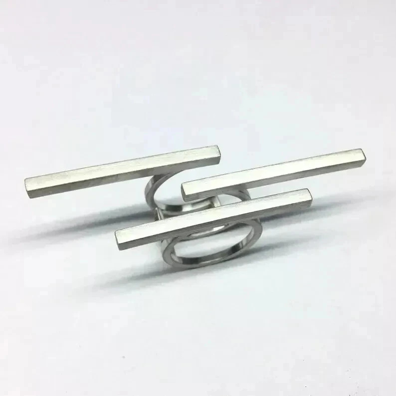 Architectural Ring Contemporary Ring Stackable Chunky Silver Woman Gift Ring
