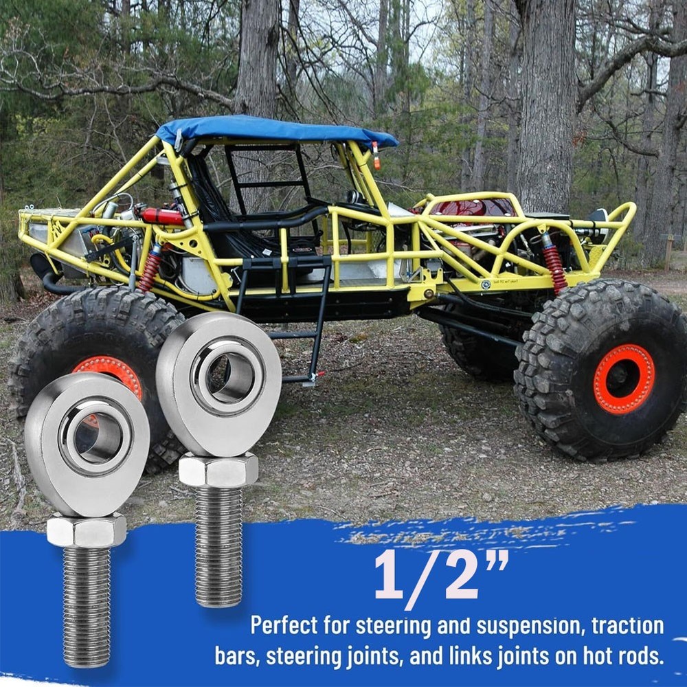 4x 1/2” Chromoly Heim Joints Rod End Kit Left & Right Hand Thread Heim Joint