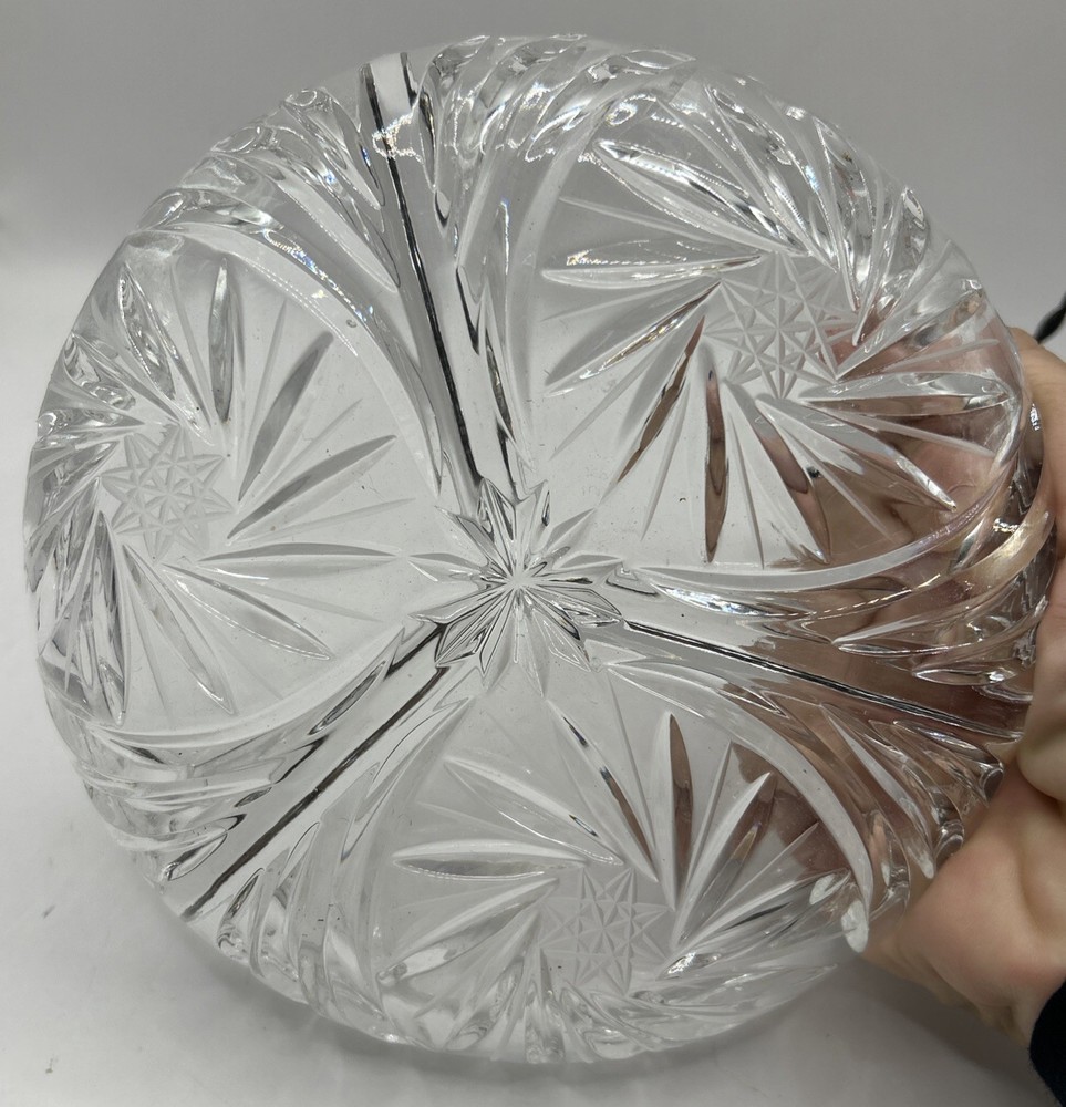 Clear glass divided dish Pinwheel pattern