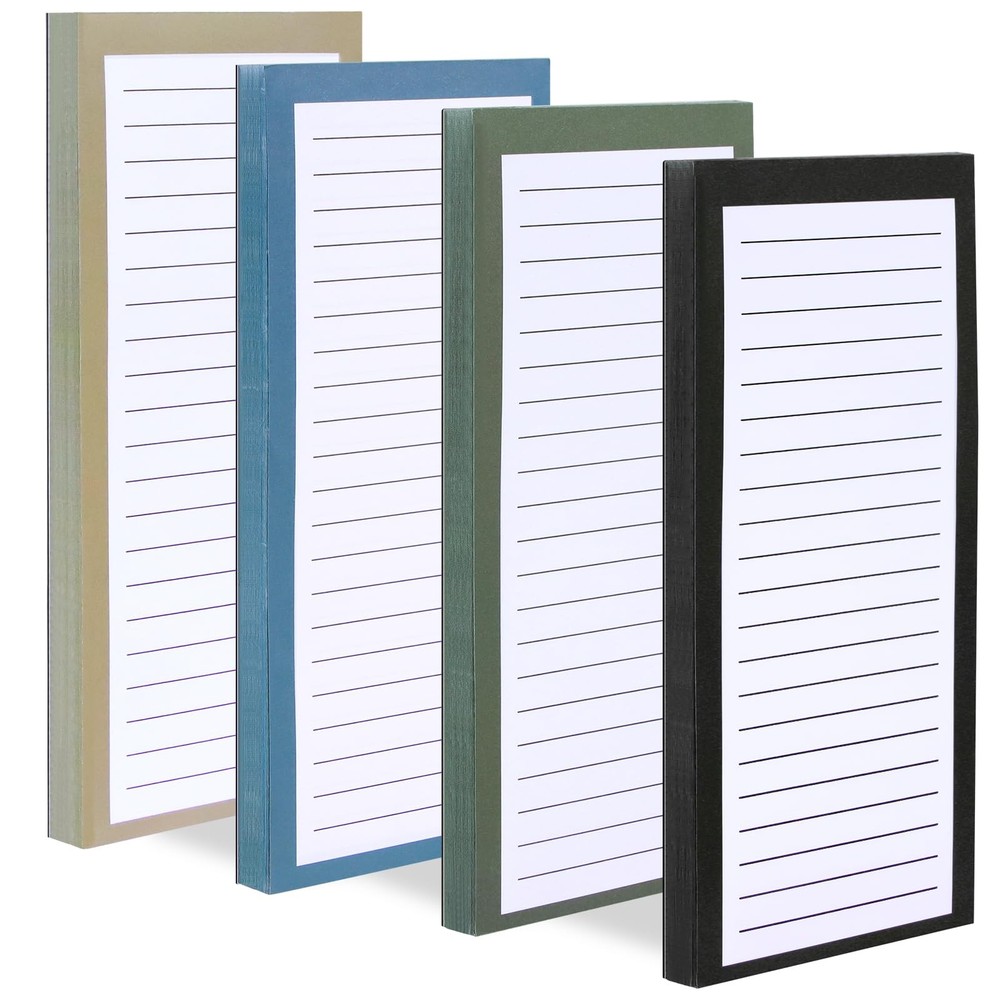 FLIPPED 4 Pack Magnetic Notepads for Refrigerator, Notepad Grocery List Large...