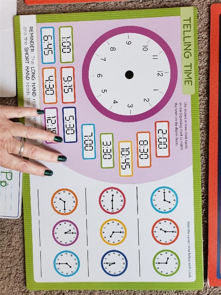 Teaching Classroom Materials Solar System Math Language Time Wipe Off Boards EUC