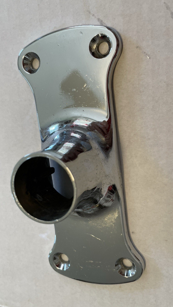 VTG SHINY CHROME SHOWER ROD BRACKET WALL MOUNT STURDY