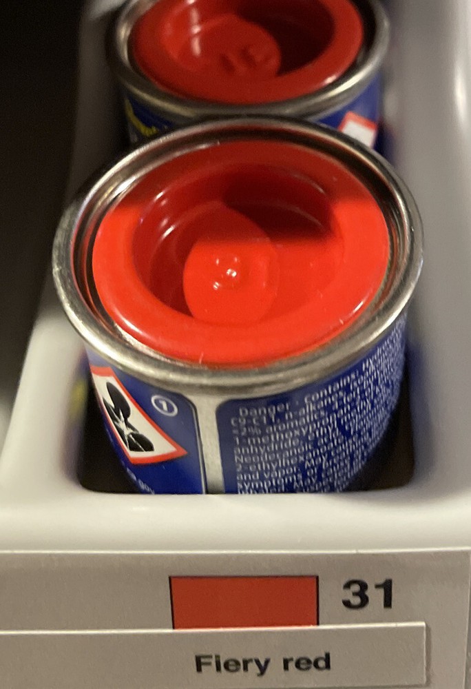Revell Enamel Paint # 32131, Gloss Fire Red.