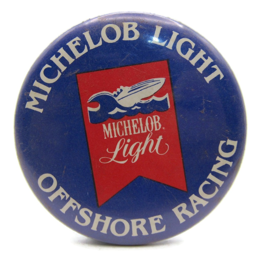 Michelob Light Offshore Racing Pin Button Vintage