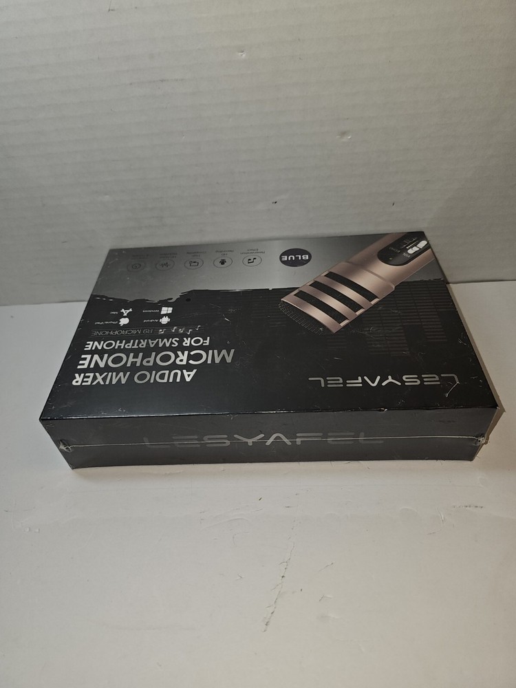 LESYAFEL Microphone for iphone with Desktop Tripod Plug&Play,Android,PS4 Blue