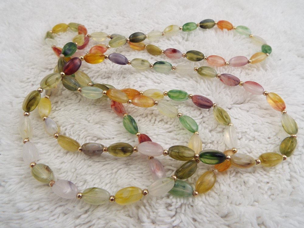 Colorful Acrylic Bead Necklace (J44)