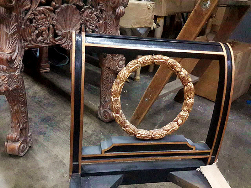 NEW WING VICTORY GOLD CARVING BENCH FRAME ONLY