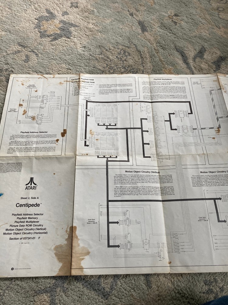 Atari Centipede Arcade Manual and Schematic