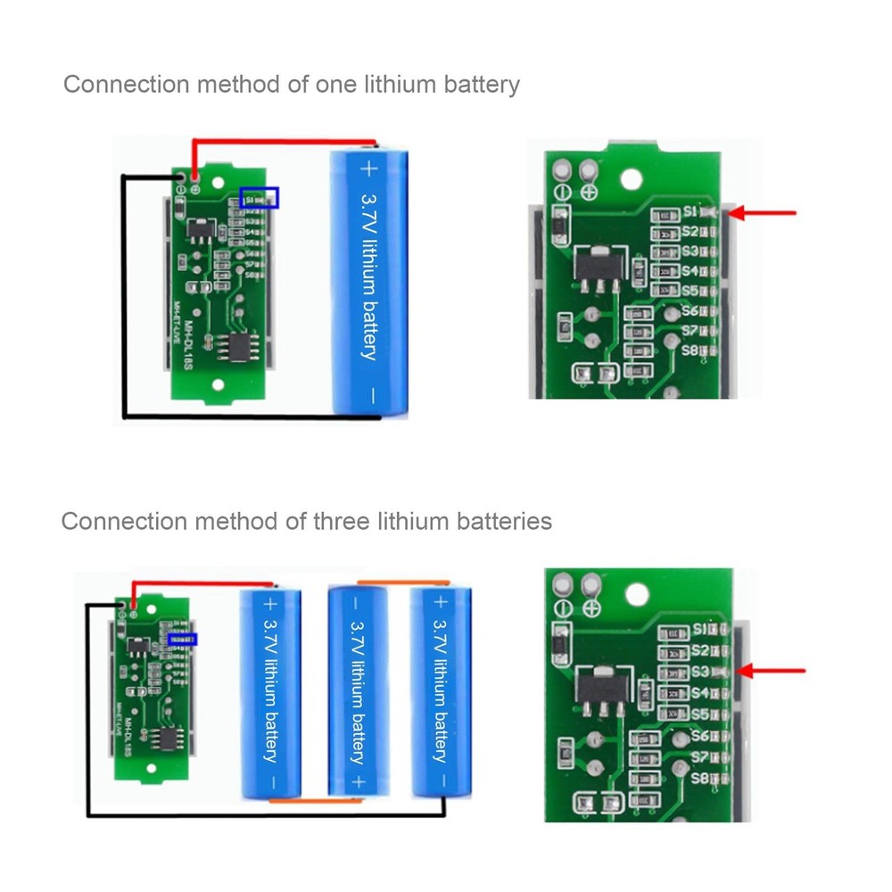 Create idea 4Pcs Battery Capacity Indicator Module 3-34V Charge...