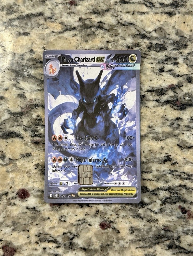 Custom Mega Charizard Ex Credit Card Sticker