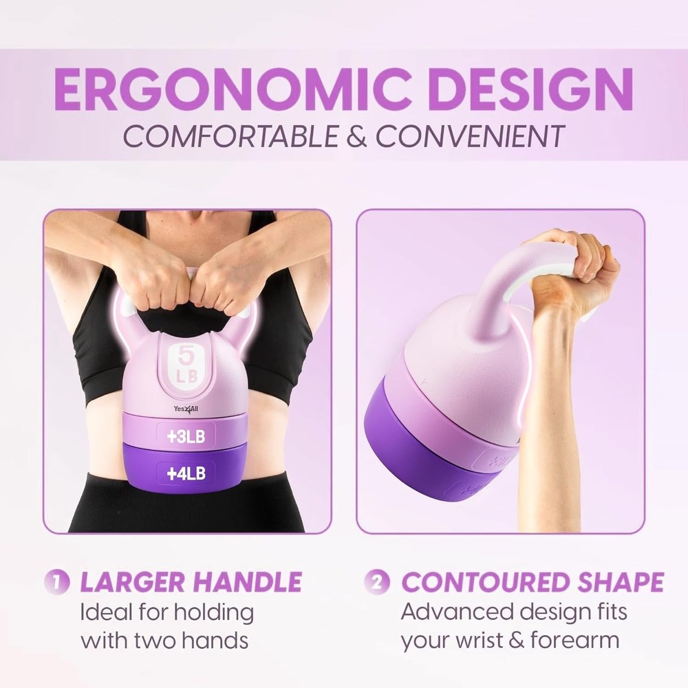 Compact Adjustable Kettlebell - Space-Saving Strength Training in Vibrant Colors
