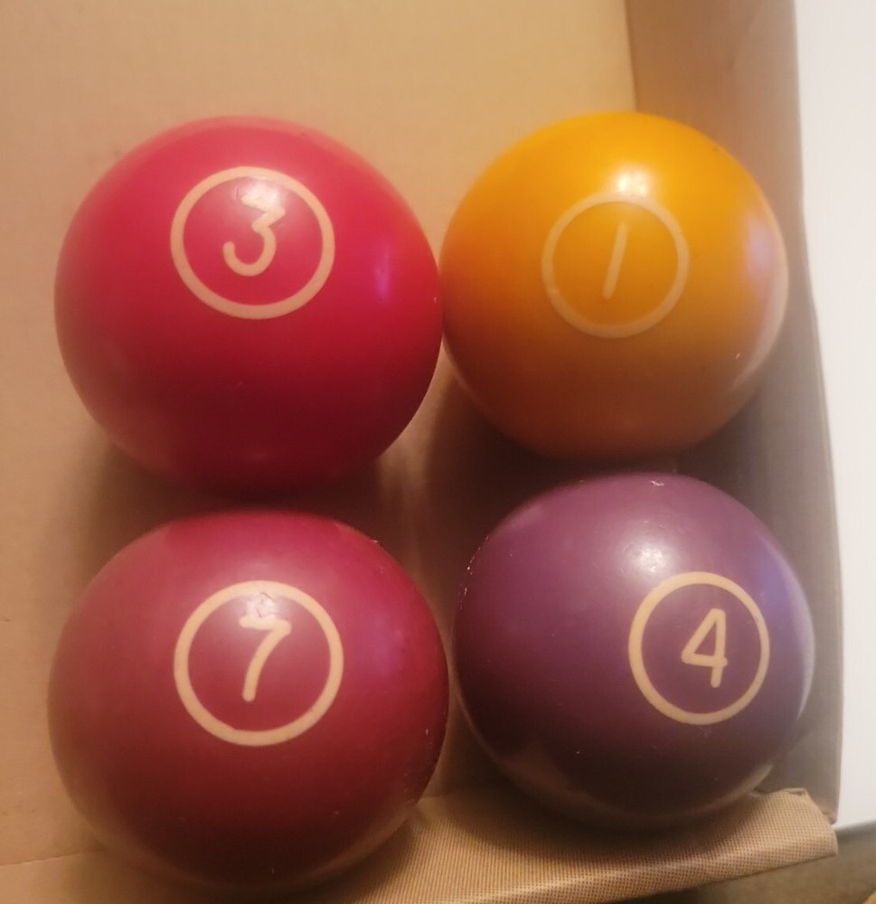 Vintage  Billiard Pool Balls  replacement 1, 3, 4, 7